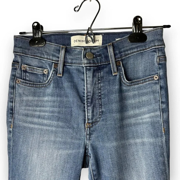 Denim Forum The Nico Mid Rise Skinny Crop in Medium Lagoon  25 - Picture 3 of 10